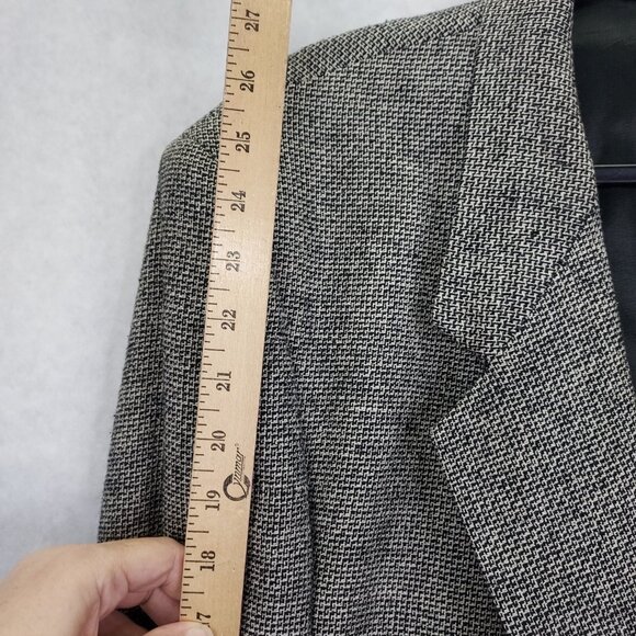 Gino Rossi Sport Coat Mens 40R 100% Silk Plaid 2-Button Blazer Nailshead Pattern - Picture 13 of 16